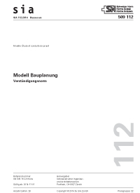 Norm: SIA 112:2014. Modell Bauplanung, , Norm: SIA 112:2014. Modell Bauplanung