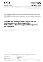 Norm: SIA 262.496, 01. 2008. Produkte und Systeme für den Schutz und die Instandsetzung von Betontragwerken - Prüfverfahren - Bestimmung des Chloridgehaltes von Festbeton, , Norm: SIA 262.496, 01. 2008. Produkte und Systeme für den Schutz und die Instandsetzung von Betontragwerken - Prüfverfahren - Bestimmung des Chloridgehaltes von Festbeton