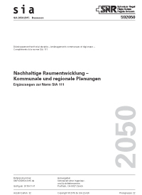 Merkblatt: SIA Merkblatt 2050:2015. Nachhaltige Raumentwicklung - Kommunale und regionale Planungen, , Merkblatt: SIA Merkblatt 2050:2015. Nachhaltige Raumentwicklung - Kommunale und regionale Planungen
