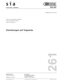 Norm: SIA 261:2014. Einwirkungen auf Tragwerke, , Norm: SIA 261:2014. Einwirkungen auf Tragwerke