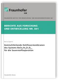 Buch: Gemischtleitende Hohlfasermembranen des Systems BaCoxFeyZrzO3-d für die Sauerstoffseparation