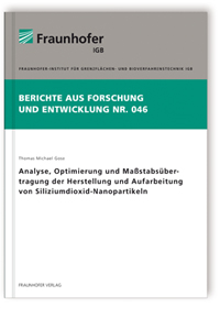 Buch: Analyse, Optimierung und Maßstabsübertragung der Herstellung und Aufarbeitung von Siliziumdioxid-Nanopartikeln