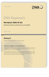Merkblatt: Merkblatt DWA-M 541 Entwurf, Oktober 2020. Statistische Analyse von Niedrigwasserkenngrößen, , 978-3-88721-987-1 Merkblatt: Merkblatt DWA-M 541 Entwurf, Oktober 2020. Statistische Analyse von Niedrigwasserkenngrößen