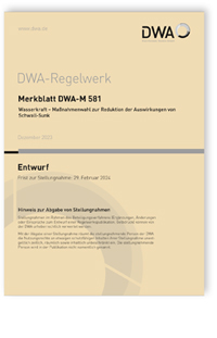 Merkblatt DWA-M 581 Entwurf, Dezember 2023. Wasserkraft - Maßnahmenwahl zur Reduktion der Auswirkungen von Schwall-Sunk
