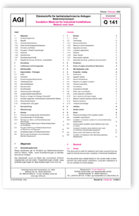 AGI Arbeitsblatt Q 141, Februar 2022. Dämmstoffe für betriebstechnische Anlagen. Melaminharzschaum / AGI Working Document Q 141, February 2022. Insulation Material for Industrial Installations. Melamin resin foam