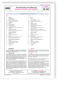 Merkblatt: AGI Arbeitsblatt Q 151. Korrosionsschutz unter Dämmung / AGI Working Document Q 151. Corrosion protection under insulation