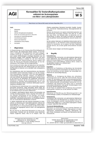 Merkblatt: AGI Arbeitsblatt W 5, Februar 2022. Kennzahlen für Instandhaltungskosten während der Nutzungsphase von Büro- und Laborgebäuden, , Merkblatt: AGI Arbeitsblatt W 5, Februar 2022. Kennzahlen für Instandhaltungskosten während der Nutzungsphase von Büro- und Laborgebäuden