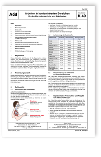 AGI Arbeitsblatt K 40, Mai 2022. Arbeiten in kontaminierten Bereichen für den Korrosionsschutz von Stahlbauten