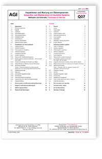 AGI Arbeitsblatt Q 07, Juni 2024. Inspektionen und Wartung von Dämmsystemen. Methoden und Intervalle / AGI Work Document Q 07, June 2024. Inspection and Maintenance of Insulation Systems. Techniques & intervals