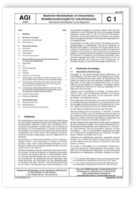 AGI Arbeitsblatt C 1. Baulicher Brandschutz im Industriebau. Brandschutzkonzepte für Industriebauten. Technische Informationen für die Baupraxis. Ausgabe April 2008