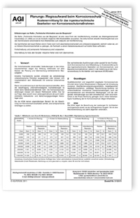 Merkblatt: AGI aktuell TIB K 31. Planungs-/Regieaufwand beim Korrosionsschutz. Kostenermittlung für das ingenieurtechnische Bearbeiten von Korrosionsschutzmaßnahmen. Ausgabe Januar 2010, , Merkblatt: AGI aktuell TIB K 31. Planungs-/Regieaufwand beim Korrosionsschutz. Kostenermittlung für das ingenieurtechnische Bearbeiten von Korrosionsschutzmaßnahmen. Ausgabe Januar 2010