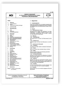 AGI Arbeitsblatt Q 134, Teil 1. Halbharte Schaumstoffe als Dämmstoffe für betriebstechnische Anlagen. Polyethylen(PE)-Schaumstoff. Ausgabe Juni 1987