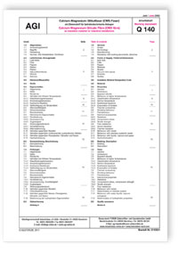 AGI Arbeitsblatt Q 140. Calcium-Magnesium-Silikatfaser (CMS-Faser) als Dämmstoff für betriebstechnische Anlagen. Ausgabe Juni 2002. Calcium-Magnesium-Silicate Fibre (CMS fibre) as insulation material for industrial installations. June 2002