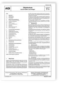 AGI Arbeitsblatt T 1. Objektschutz bei Immobilien und Anlagen. Ausgabe Dezember 2009