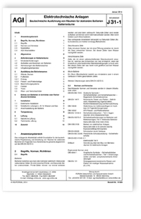Merkblatt: AGI Arbeitsblatt J 31-1. Elektrotechnische Anlagen. Bautechnische Ausführung von Räumen für stationäre Batterien. Batterieräume. Ausgabe Januar 2014, , Merkblatt: AGI Arbeitsblatt J 31-1. Elektrotechnische Anlagen. Bautechnische Ausführung von Räumen für stationäre Batterien. Batterieräume. Ausgabe Januar 2014