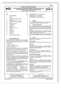 AGI Arbeitsblatt S 10-1. Schutz von Baukonstruktionen mit kombinierten Auskleidungen gegen chemische, thermische und mechanische Einwirkungen (Säureschutzbau). Anforderungen an den Untergrund. Ausgabe Juli 2015