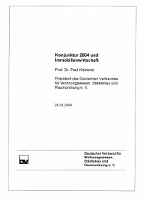 Konjunktur 2004 und Immobilienwirtschaft