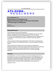 Merkblatt: Merkblatt ATV-DVWK-M 177, Juni 2001. Bemessung und Gestaltung von Regenentlastungsanlagen in Mischwasserkanälen. Erläuterungen und Beispiele, , Merkblatt: Merkblatt ATV-DVWK-M 177, Juni 2001. Bemessung und Gestaltung von Regenentlastungsanlagen in Mischwasserkanälen. Erläuterungen und Beispiele