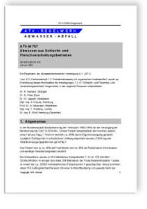 Merkblatt: Merkblatt ATV-M 767, Januar 1992. Abwasser aus Schlacht- und Fleischverarbeitungsbetrieben, , Merkblatt: Merkblatt ATV-M 767, Januar 1992. Abwasser aus Schlacht- und Fleischverarbeitungsbetrieben