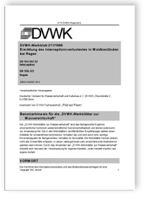 Merkblatt: Ermittlung des Interzeptionsverlustes in Waldbeständen bei Regen, , Merkblatt: Ermittlung des Interzeptionsverlustes in Waldbeständen bei Regen