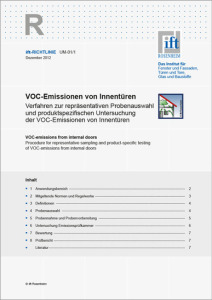 ift-Richtlinie UM-01/1, Dezember 2012. VOC-Emissionen von Innentüren