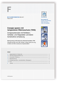 ift-Fachinformation WA-23/1, Februar 2015. Energie sparen mit temporärem Wärmeschutz (TWS)