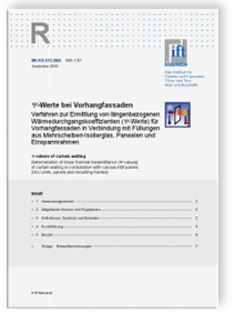 ift-Richtlinie WA-13/1, September 2010. Psi-Werte bei Vorhangfassaden.