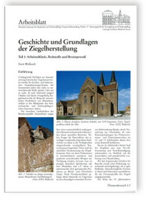 Merkblatt: Geschichte und Grundlagen der Ziegelherstellung, Sven Wallasch, Merkblatt: Geschichte und Grundlagen der Ziegelherstellung