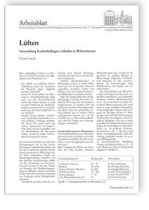 Merkblatt: Lüften. Vermeidung feuchtebedingter Schäden in Wohnräumen, Gerwin Stein, Merkblatt: Lüften. Vermeidung feuchtebedingter Schäden in Wohnräumen