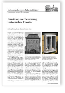 Merkblatt: Funktionsverbesserung historischer Fenster, Richard Heins, Guido Kramp, Gerwin Stein, Merkblatt: Funktionsverbesserung historischer Fenster