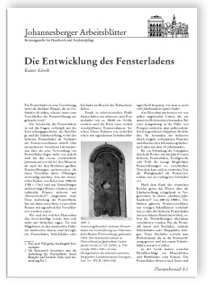 Merkblatt: Die Entwicklung des Fensterladens, Rainer Scherb, Merkblatt: Die Entwicklung des Fensterladens