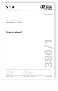Norm: SIA 380/1:2016. Heizwärmebedarf, , Norm: SIA 380/1:2016. Heizwärmebedarf