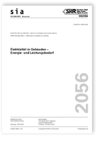 Merkblatt: SIA Merkblatt 2056:2019. Elektrizität in Gebäuden - Energie- und Leistungsbedarf, , Merkblatt: SIA Merkblatt 2056:2019. Elektrizität in Gebäuden - Energie- und Leistungsbedarf