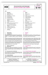 AGI Arbeitsblatt Q 151 EU. Korrosionsschutz unter Isolierungen. Ausgabe April 2013. Corrosion protection under insulation. Edition April 2013